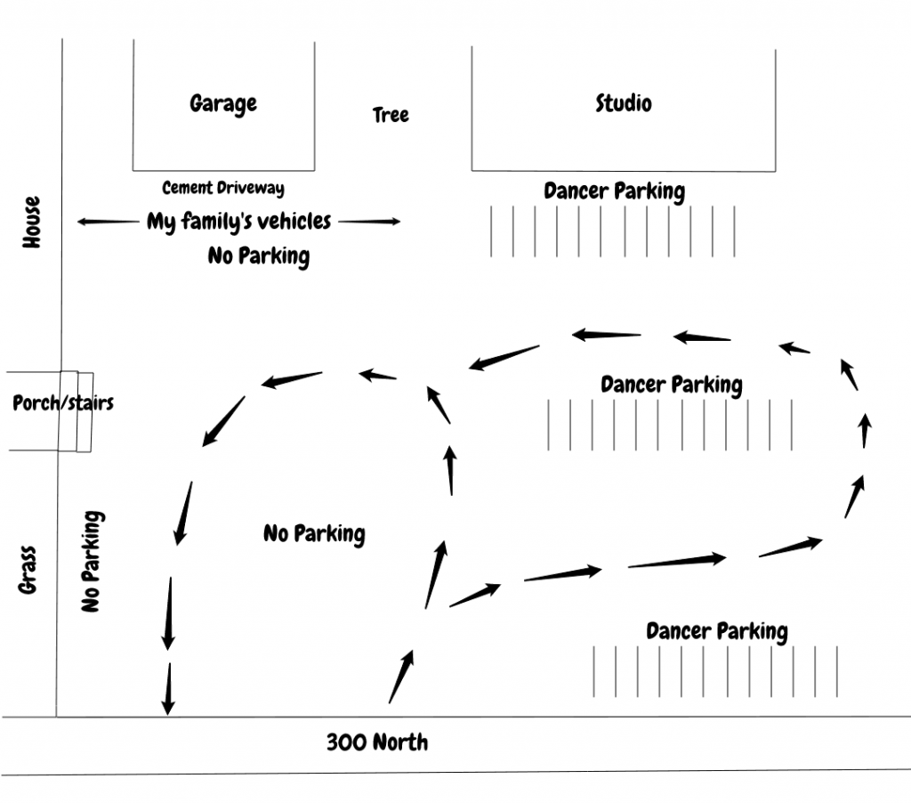dance studio parking map